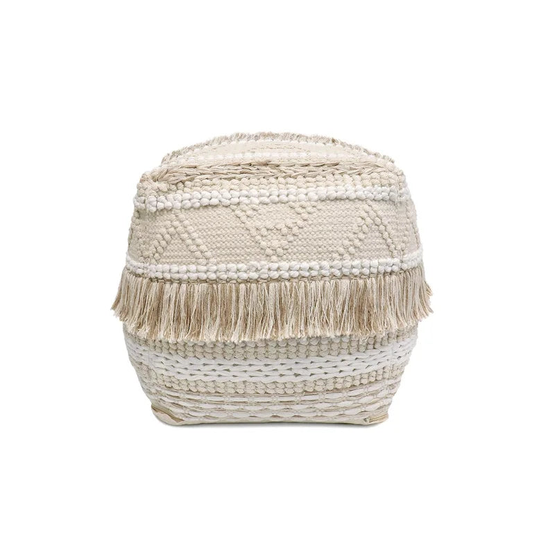 Grand Canyon Cotton Pouf, Beige