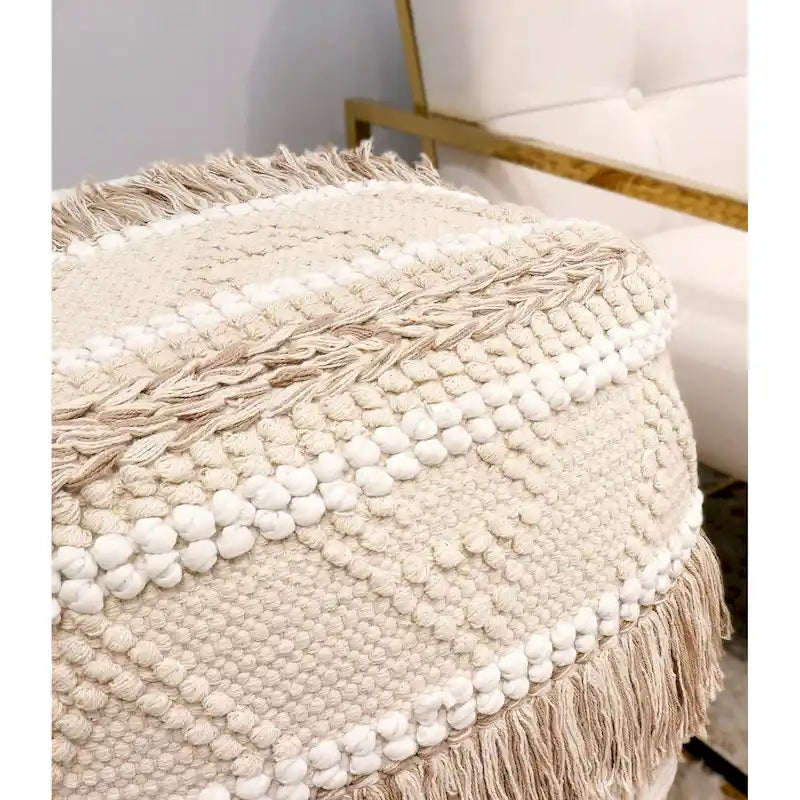 Grand Canyon Cotton Pouf, Beige