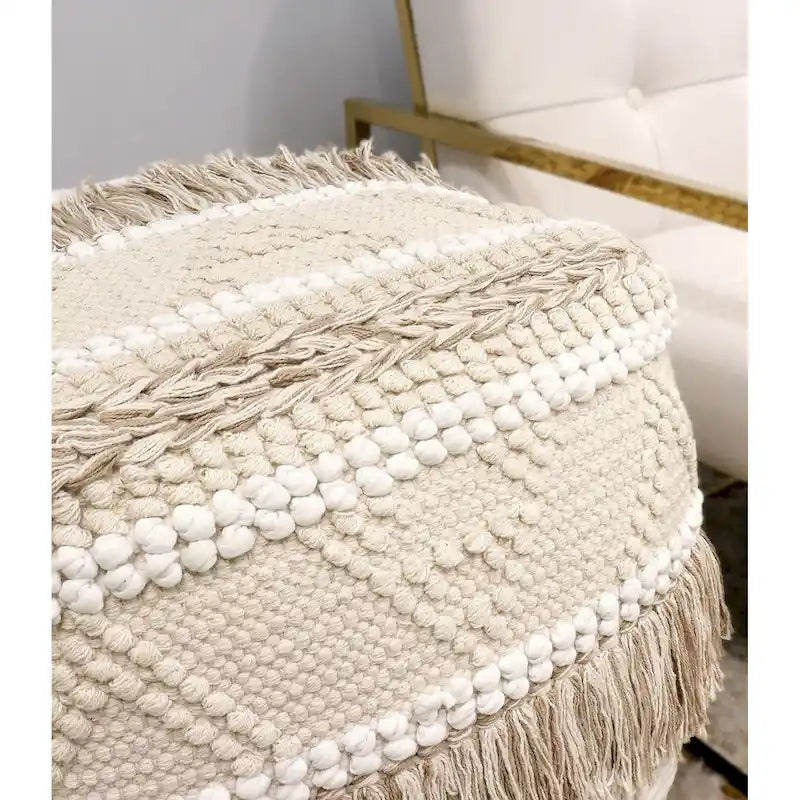 Grand Canyon Cotton Pouf, Beige