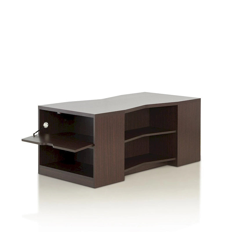 Contemporary Brown 47-Inch 6-Shelf Coffee Table