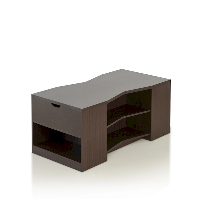 Contemporary Brown 47-Inch 6-Shelf Coffee Table