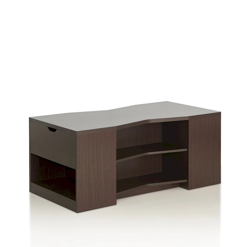 Contemporary Brown 47-Inch 6-Shelf Coffee Table