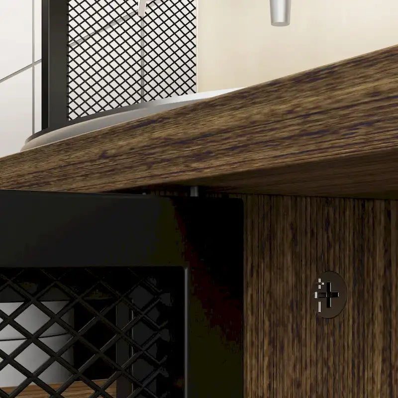 Large Kitchen Hutch Cabinet,Pantry with Metal Doors&6 Drawers&Shelves - 70.9W