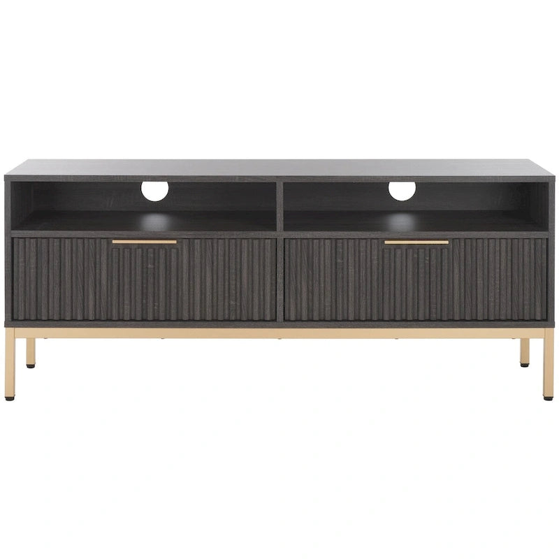 2-Drawer 2-Shelf Entertainment Media Stand (Fits Up To 65 Flatscreen TV) - 60.4 In. x 15.6 In. x 24.8 In.