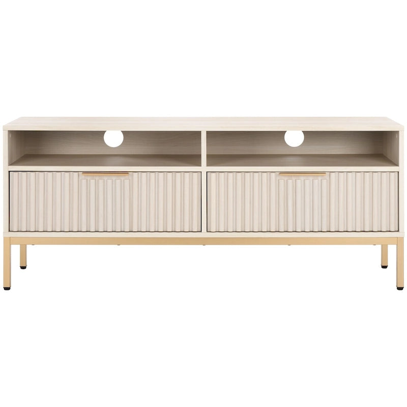 2-Drawer 2-Shelf Entertainment Media Stand (Fits Up To 65 Flatscreen TV) - 60.4 In. x 15.6 In. x 24.8 In.