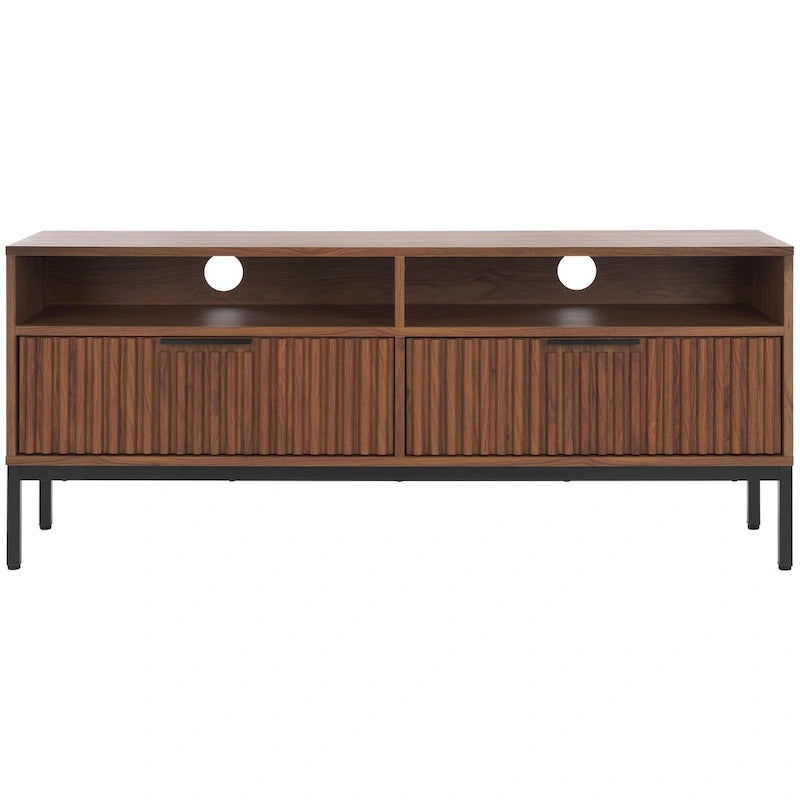 2-Drawer 2-Shelf Entertainment Media Stand (Fits Up To 65 Flatscreen TV) - 60.4 In. x 15.6 In. x 24.8 In.