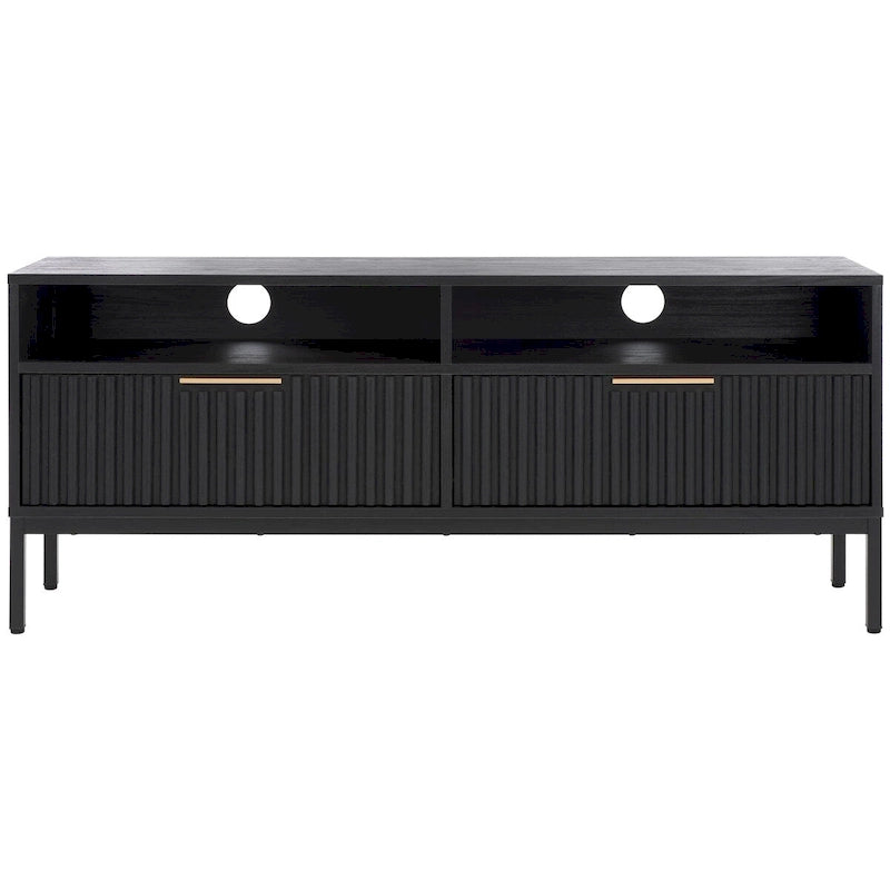 2-Drawer 2-Shelf Entertainment Media Stand (Fits Up To 65 Flatscreen TV) - 60.4 In. x 15.6 In. x 24.8 In.