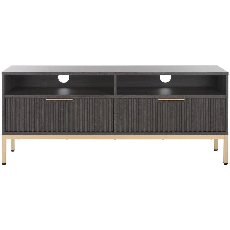 2-Drawer 2-Shelf Entertainment Media Stand (Fits Up To 65 Flatscreen TV) - 60.4 In. x 15.6 In. x 24.8 In.