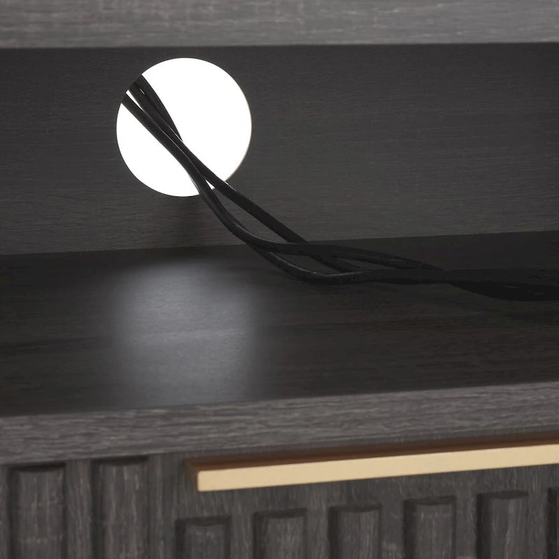 2-Drawer 2-Shelf Entertainment Media Stand (Fits Up To 65 Flatscreen TV) - 60.4 In. x 15.6 In. x 24.8 In.