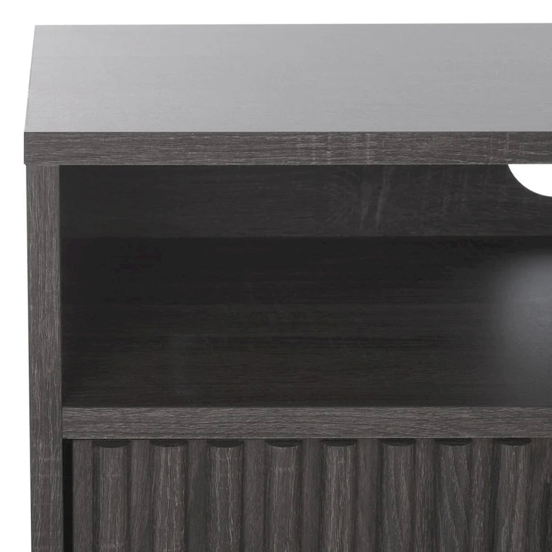 2-Drawer 2-Shelf Entertainment Media Stand (Fits Up To 65 Flatscreen TV) - 60.4 In. x 15.6 In. x 24.8 In.
