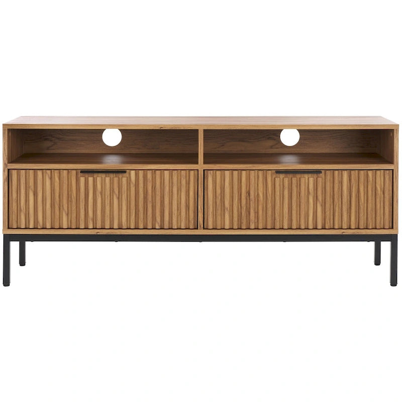 2-Drawer 2-Shelf Entertainment Media Stand (Fits Up To 65 Flatscreen TV) - 60.4 In. x 15.6 In. x 24.8 In.