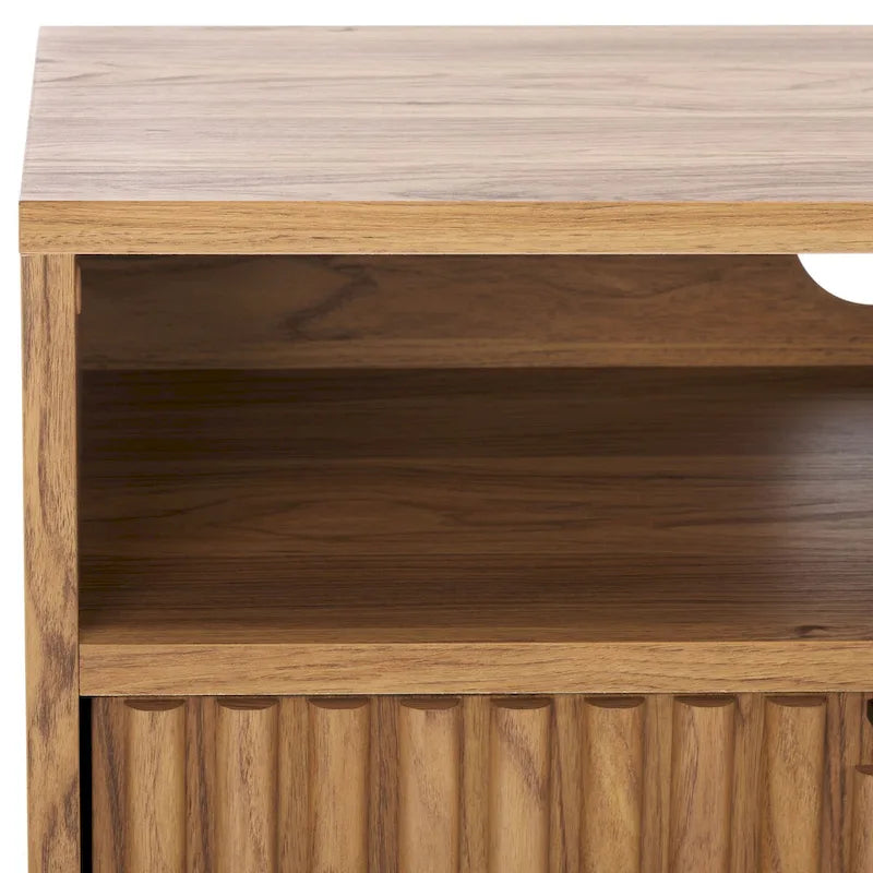 2-Drawer 2-Shelf Entertainment Media Stand (Fits Up To 65 Flatscreen TV) - 60.4 In. x 15.6 In. x 24.8 In.
