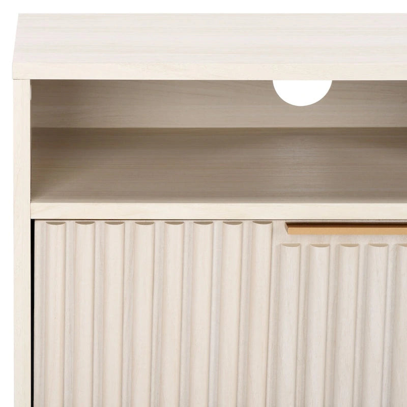 2-Drawer 2-Shelf Entertainment Media Stand (Fits Up To 65 Flatscreen TV) - 60.4 In. x 15.6 In. x 24.8 In.