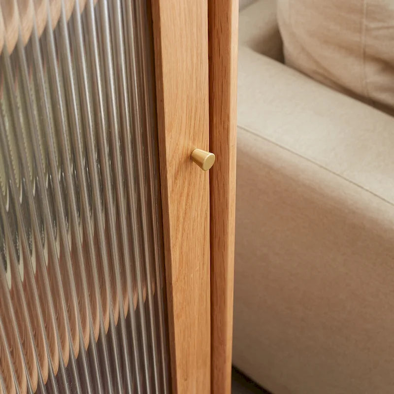 Solid Wood Storage Cabinet with Shelves and Drawer