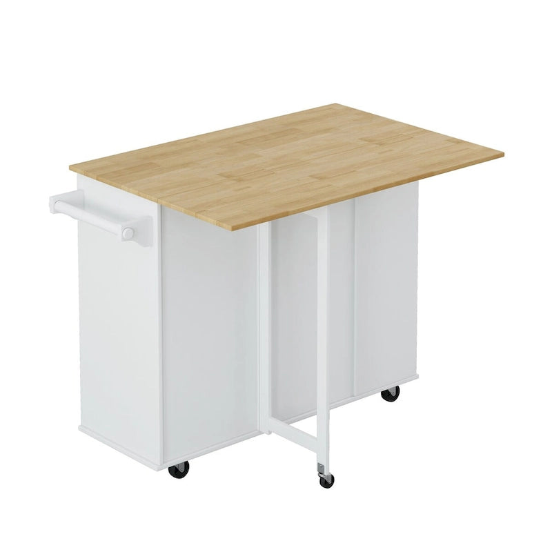 Multi-Functional Kitchen Island Cart with 2 Door Cabinet
