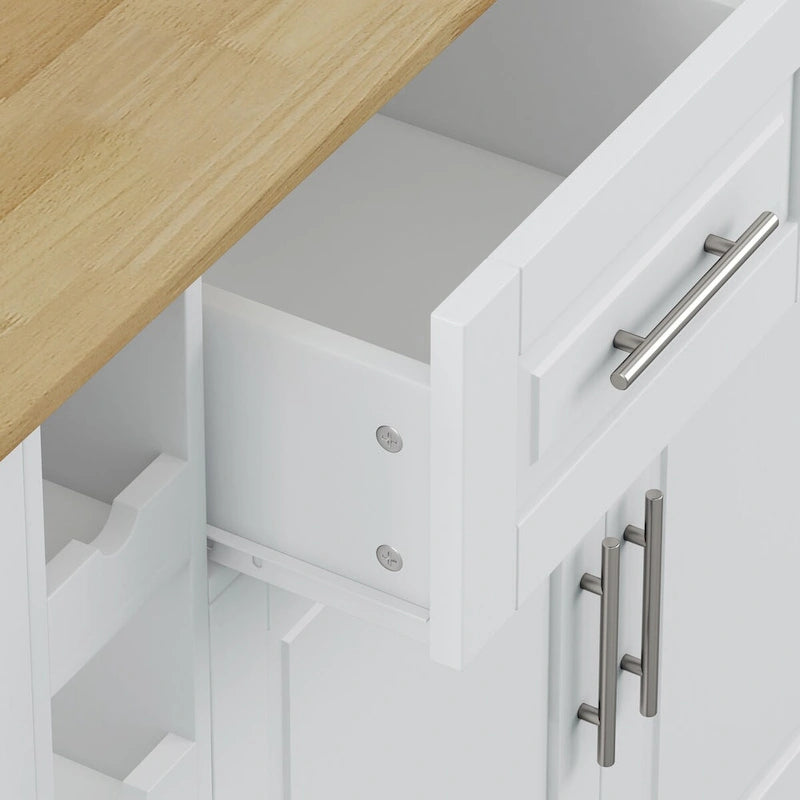 Multi-Functional Kitchen Island Cart with 2 Door Cabinet