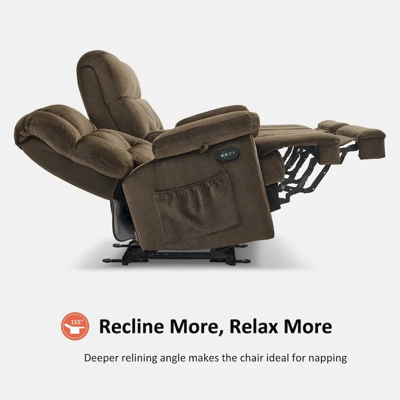 Power Loveseat Recliner with Console, Vibration and Heat, USB Charge Ports RS6234
