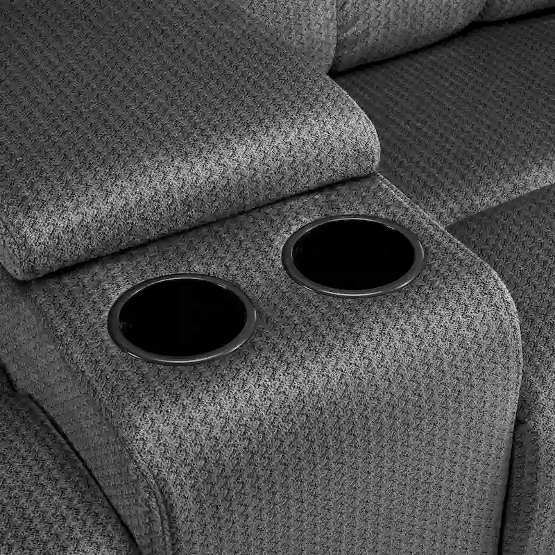 Power Loveseat Recliner with Console, Vibration and Heat, USB Charge Ports RS6234