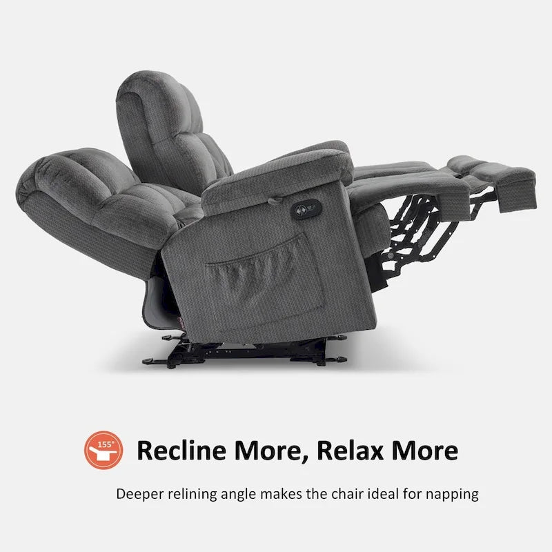 Power Loveseat Recliner with Console, Vibration and Heat, USB Charge Ports RS6234