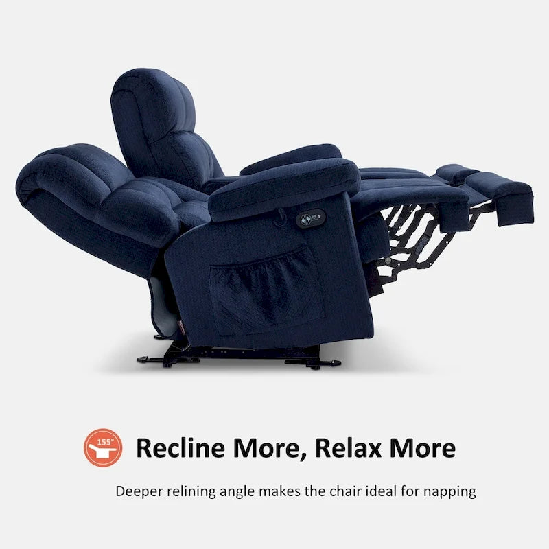 Power Loveseat Recliner with Console, Vibration and Heat, USB Charge Ports RS6234