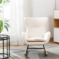 Padded Seat Rocking Chair With High Backrest And Armrests