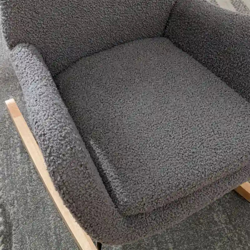 Padded Seat Rocking Chair With High Backrest And Armrests