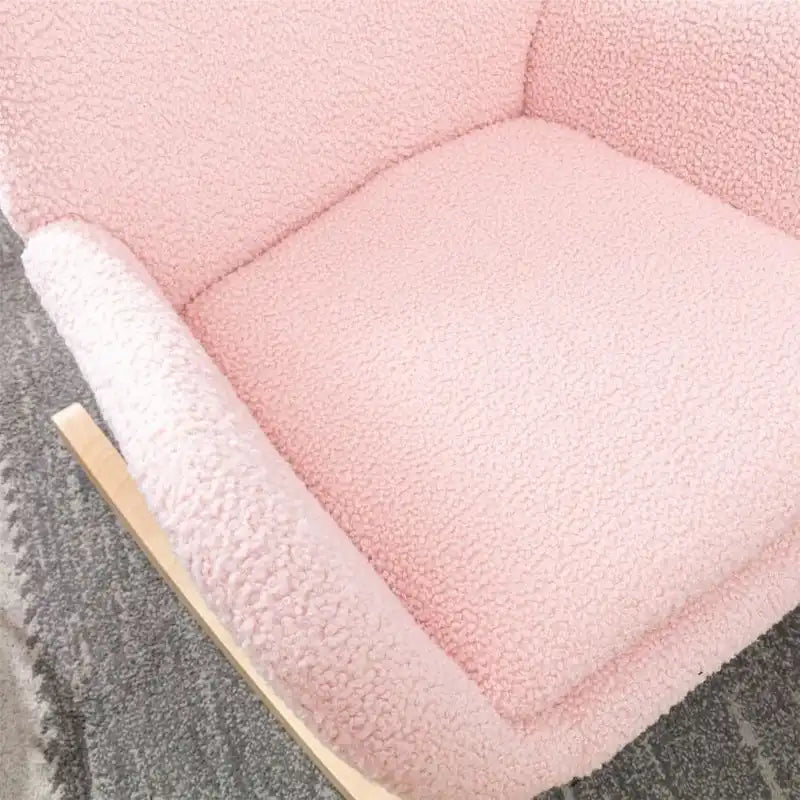 Padded Seat Rocking Chair With High Backrest And Armrests