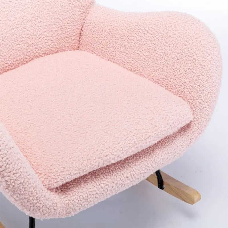 Padded Seat Rocking Chair With High Backrest And Armrests