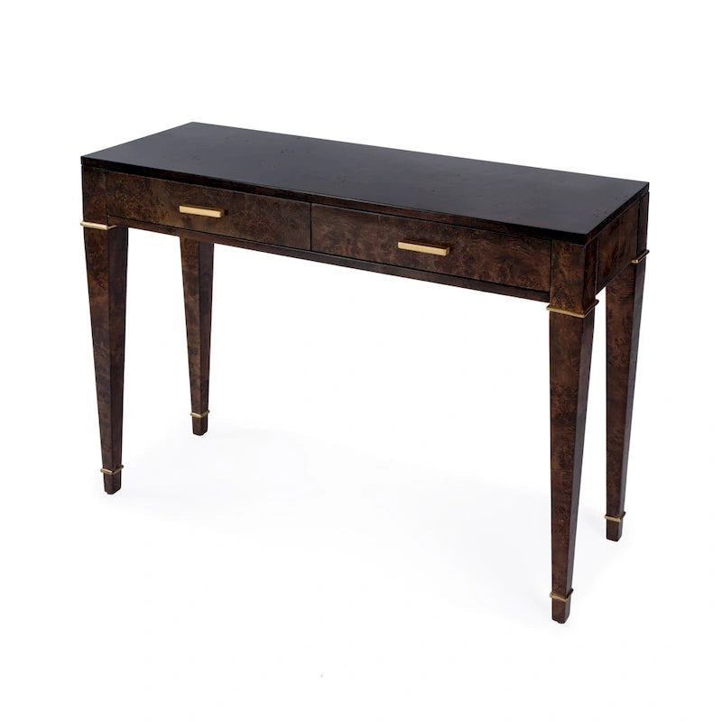 Kai 2 Drawer 46 Burl Wood Console Table