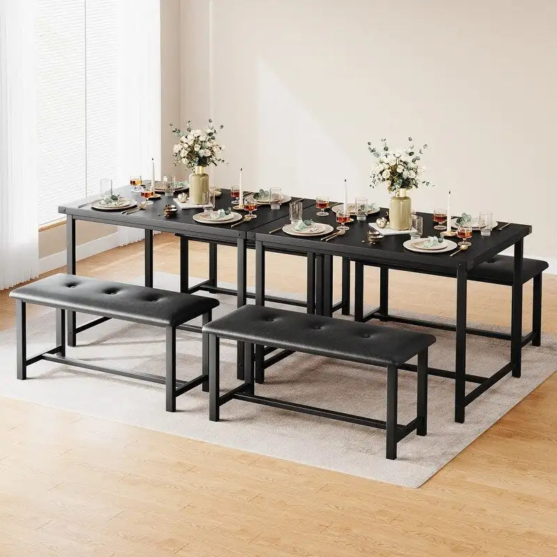 Industrial style dining table and chairs