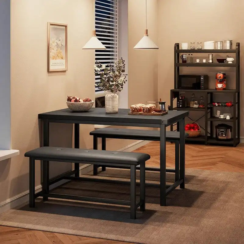 Industrial style dining table and chairs