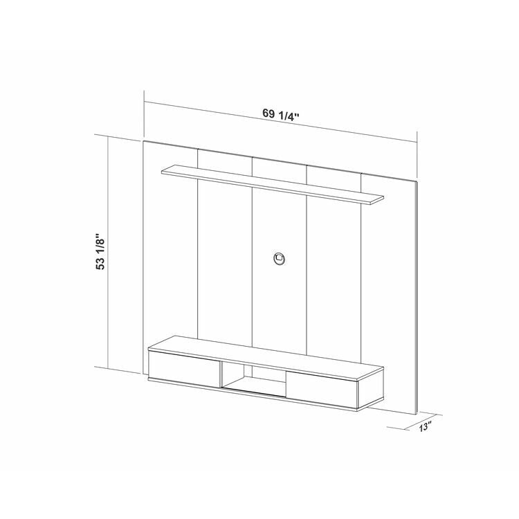 Multi Storage Wall Media Center for up to 70 inch TVs, Entertainment Center with Storage, Floating TV Stand