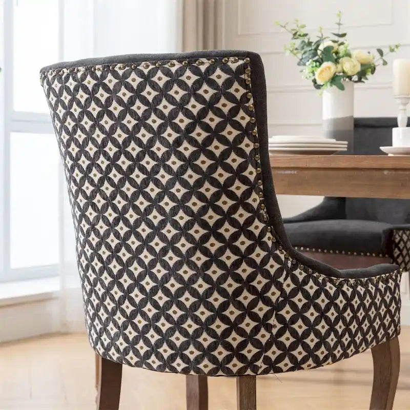 Ultra Side Dining Chair,Thickened Fabric Chairs w/Solid Wood Legs,2PCS