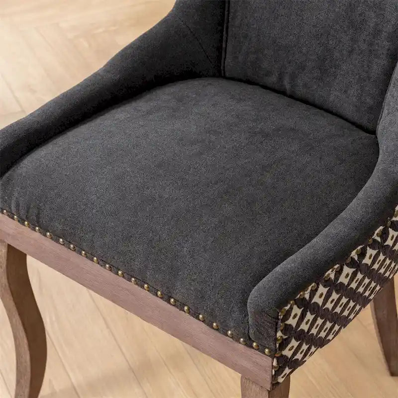 Ultra Side Dining Chair,Thickened Fabric Chairs w/Solid Wood Legs,2PCS