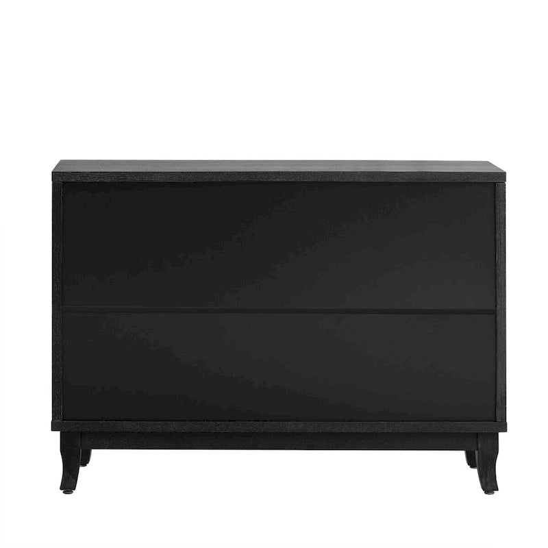 Sideboard Buffet Cabinet with 3 Mirrored Glass Doors and Silver Handle - 47.2L x 15.6W x 33.9H