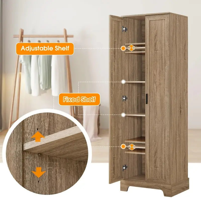 Storage Cabinet with Two Doors for Bathroom - 23.30L * 16.90W * 71.20H